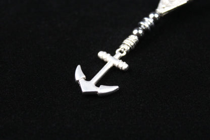 The Davey Jones Necklace : Short Unisex Necklace with black and silver detailing and a cool anchor pendant