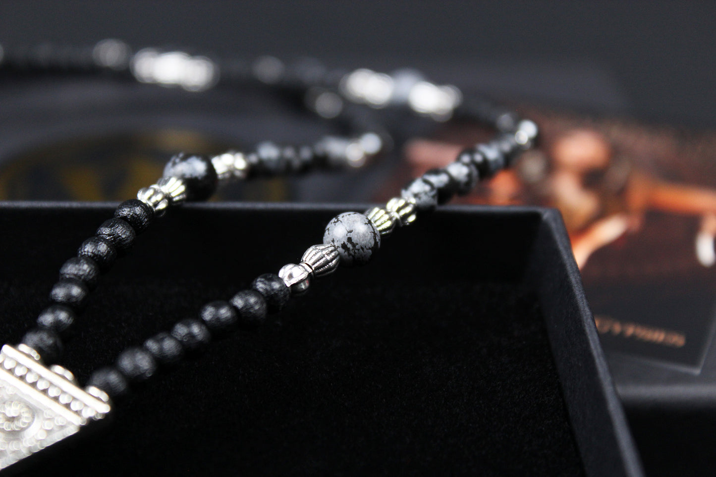 The Davey Jones Necklace : Short Unisex Necklace with black and silver detailing and a cool anchor pendant