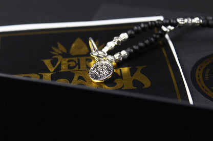 The Davey Jones Necklace : Short Unisex Necklace with black and silver detailing and a cool anchor pendant