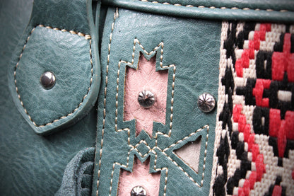 The Dallas Shoulder Bag : Turquoise Colour PU Leather Western Style Bag