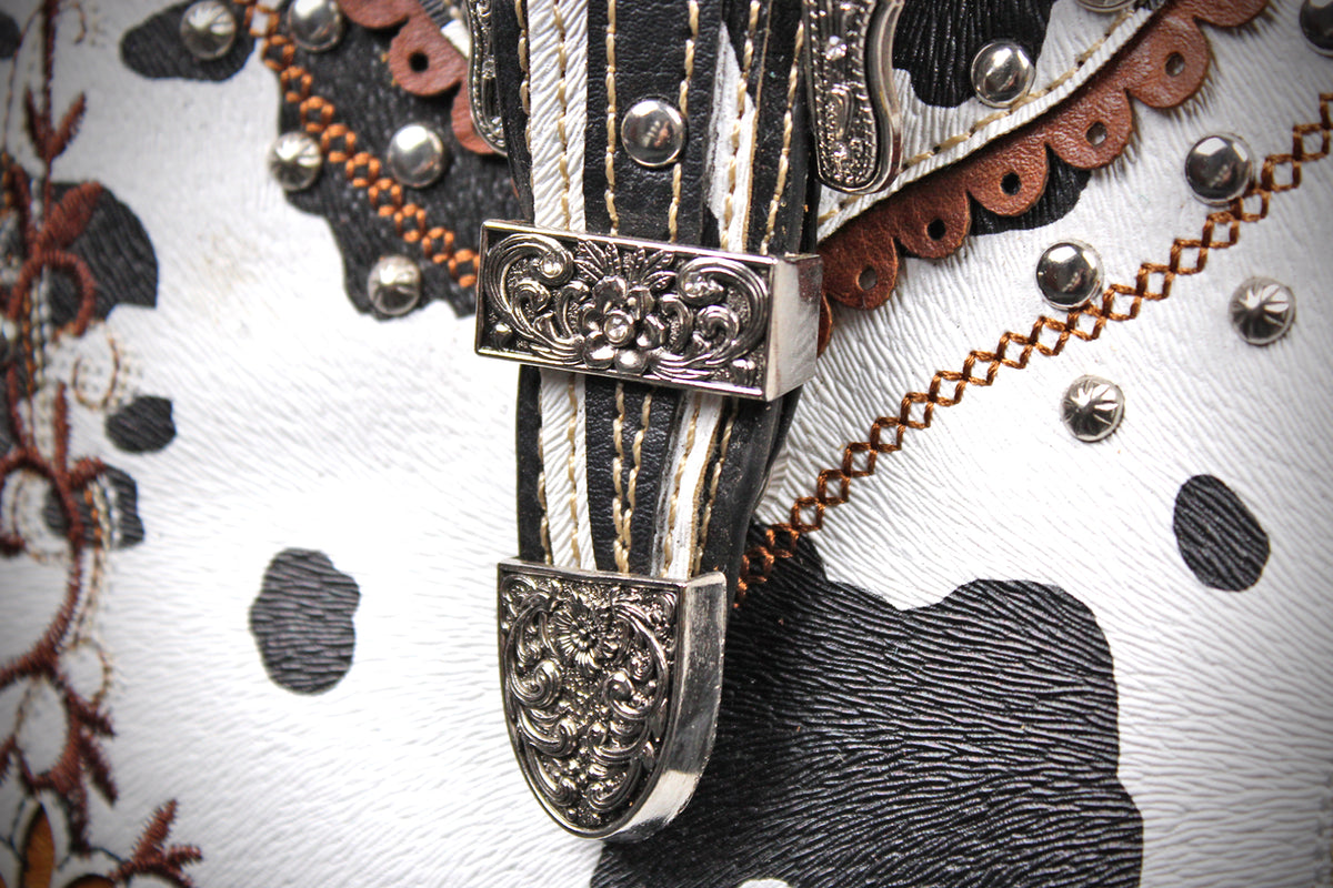 The Wyoming Shoulder Bag : Cow Hide Print PU Leather Western Style Bag