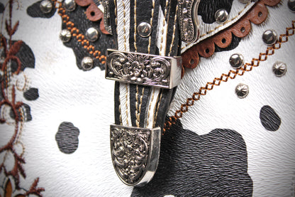 The Wyoming Shoulder Bag : Cow Hide Print PU Leather Western Style Bag