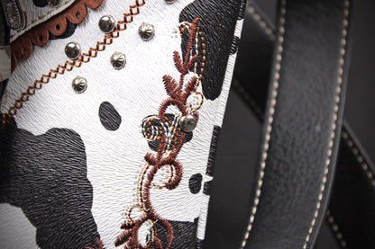 The Wyoming Shoulder Bag : Cow Hide Print PU Leather Western Style Bag