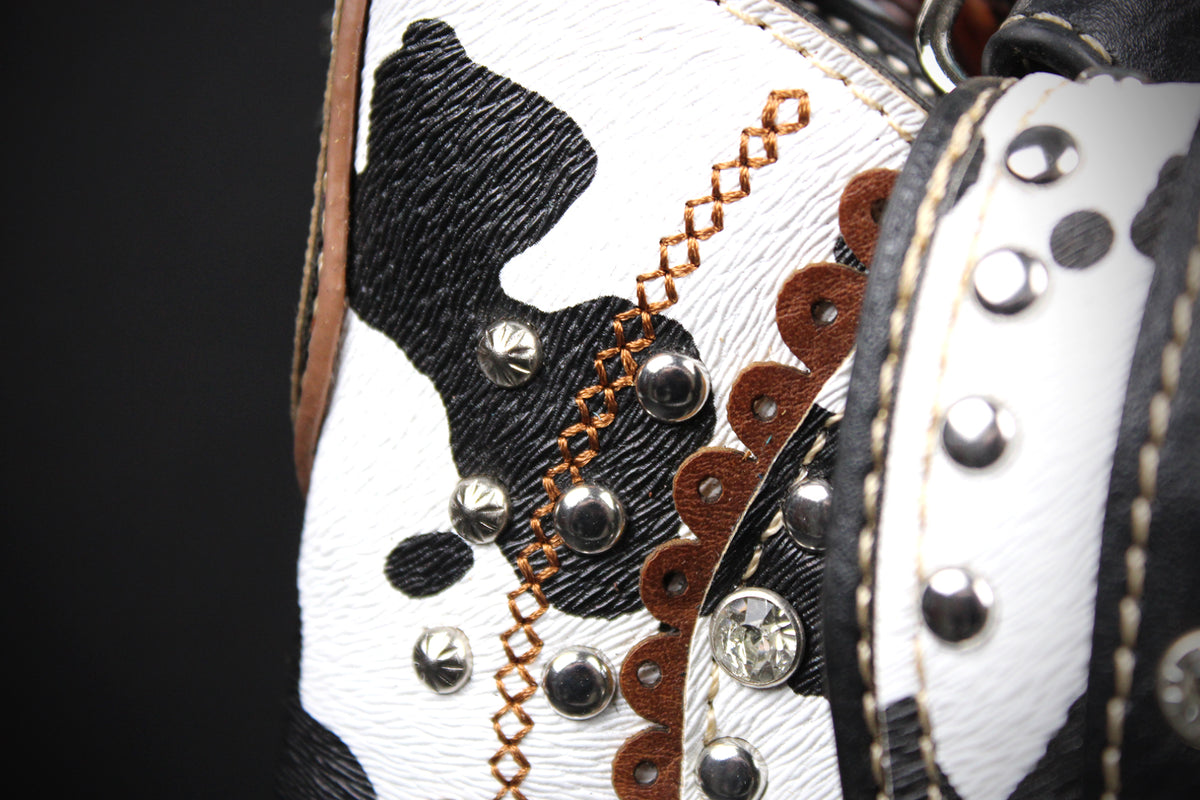 The Wyoming Shoulder Bag : Cow Hide Print PU Leather Western Style Bag