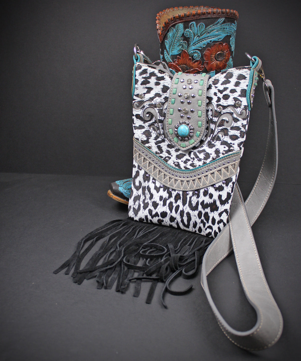 The Prairie Shoulder Bag : Animal Print PU Leather Western Style Bag