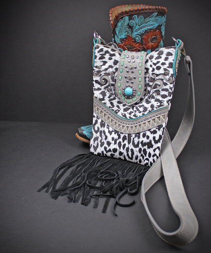 The Prairie Shoulder Bag : Animal Print PU Leather Western Style Bag