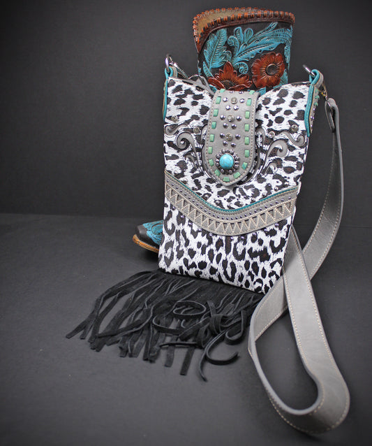 The Prairie Shoulder Bag : Animal Print PU Leather Western Style Bag