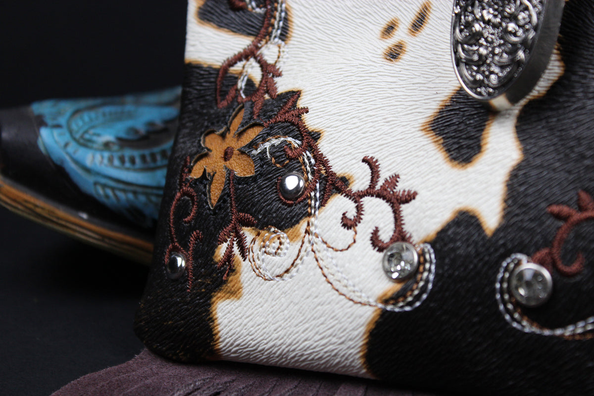The Dakota Shoulder Bag : Cow Hide Print PU Leather Western Style Bag