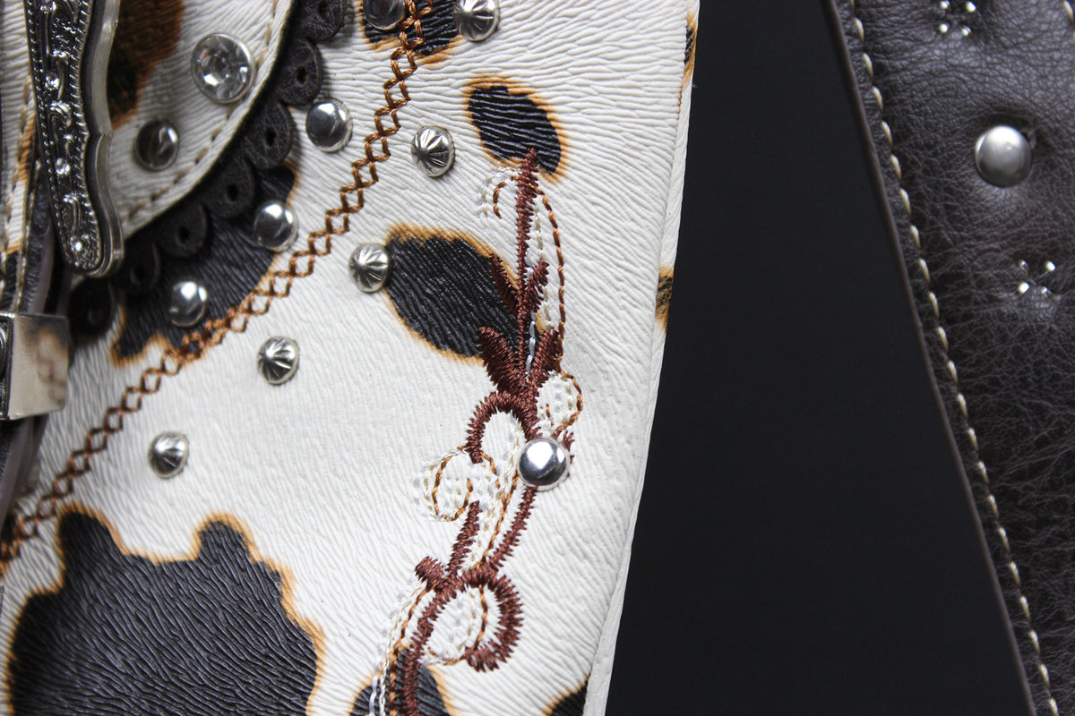 The Dakota Shoulder Bag : Cow Hide Print PU Leather Western Style Bag