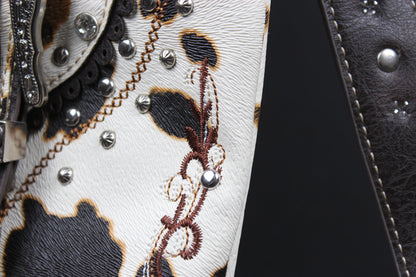 The Dakota Shoulder Bag : Cow Hide Print PU Leather Western Style Bag