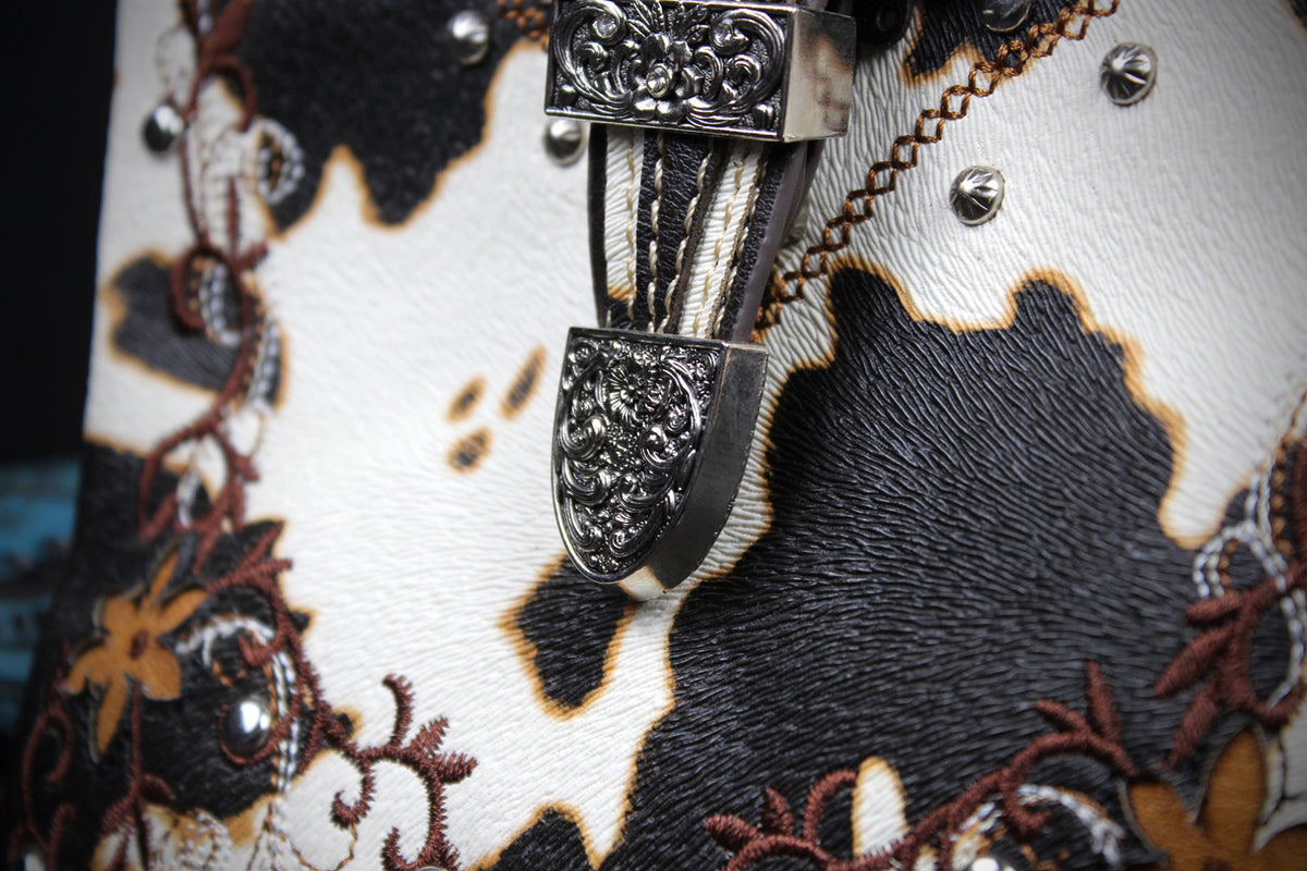 The Dakota Shoulder Bag : Cow Hide Print PU Leather Western Style Bag