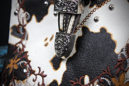 The Dakota Shoulder Bag : Cow Hide Print PU Leather Western Style Bag