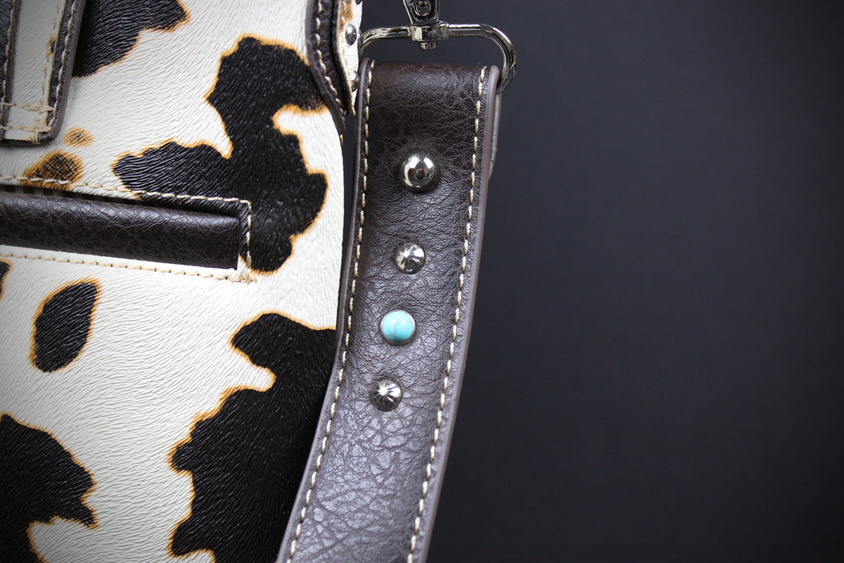 The Dakota Shoulder Bag : Cow Hide Print PU Leather Western Style Bag