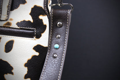 The Dakota Shoulder Bag : Cow Hide Print PU Leather Western Style Bag