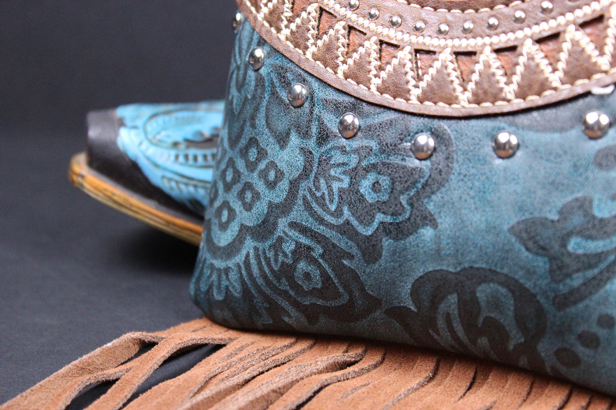 The Austin Shoulder Bag : Turquoise PU Leather Western Style Bag