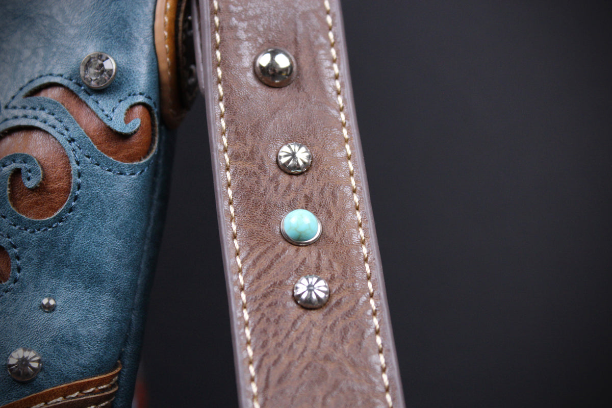 The Austin Shoulder Bag : Turquoise PU Leather Western Style Bag