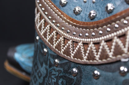 The Austin Shoulder Bag : Turquoise PU Leather Western Style Bag