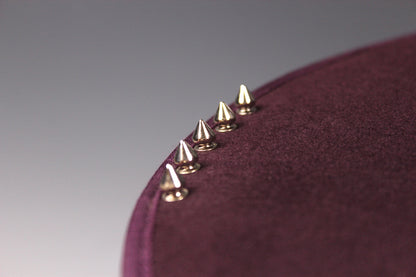One Off Custom Fedora: Plum Wool Felt Wide Flat Brim Fedora Large 59cm