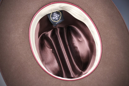 One Off Cattleman Cowboy Hat - Brown with Tiger's Eye & Gold Detailing