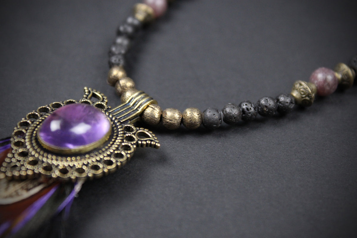 The Purple Rain Feather Necklace