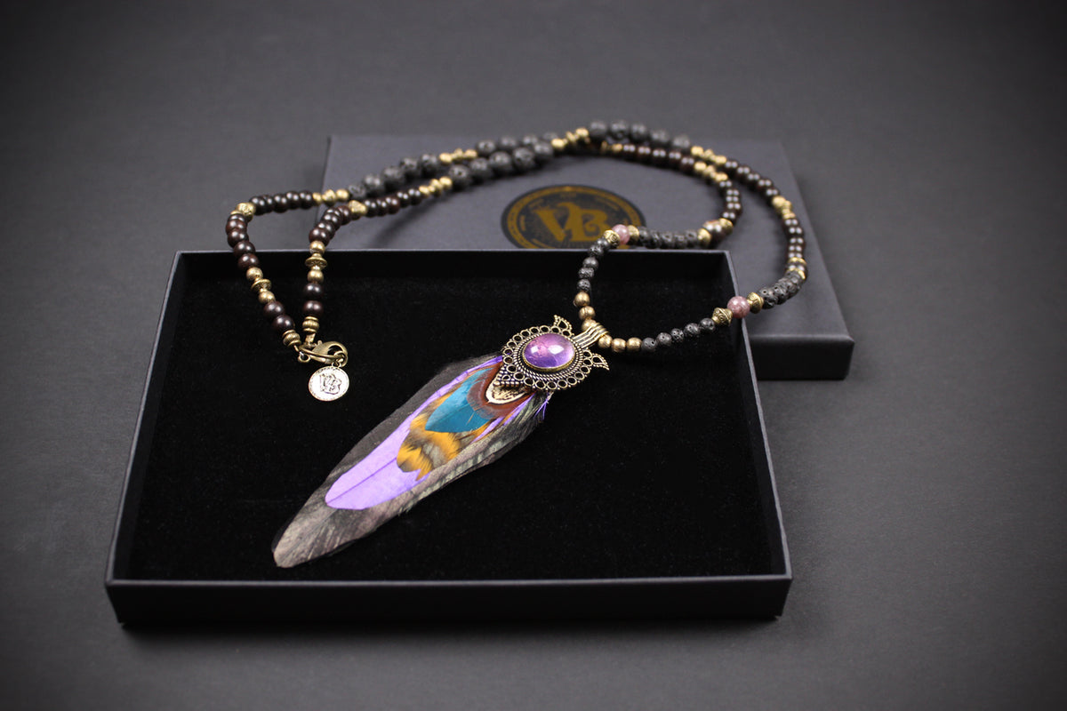 The Purple Rain Feather Necklace