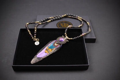 The Purple Rain Feather Necklace