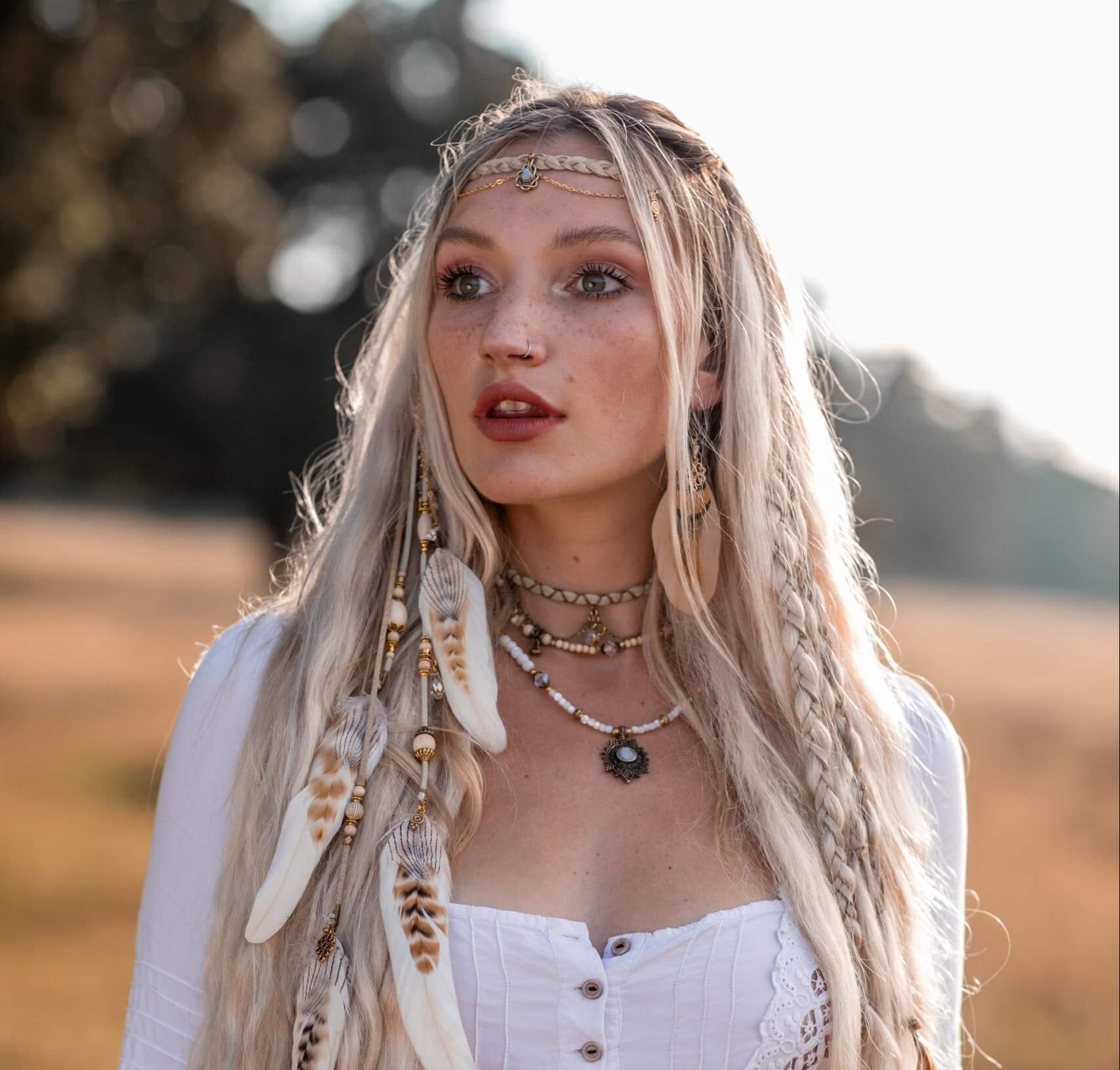 Cream & Gold Moonstone Headpiece