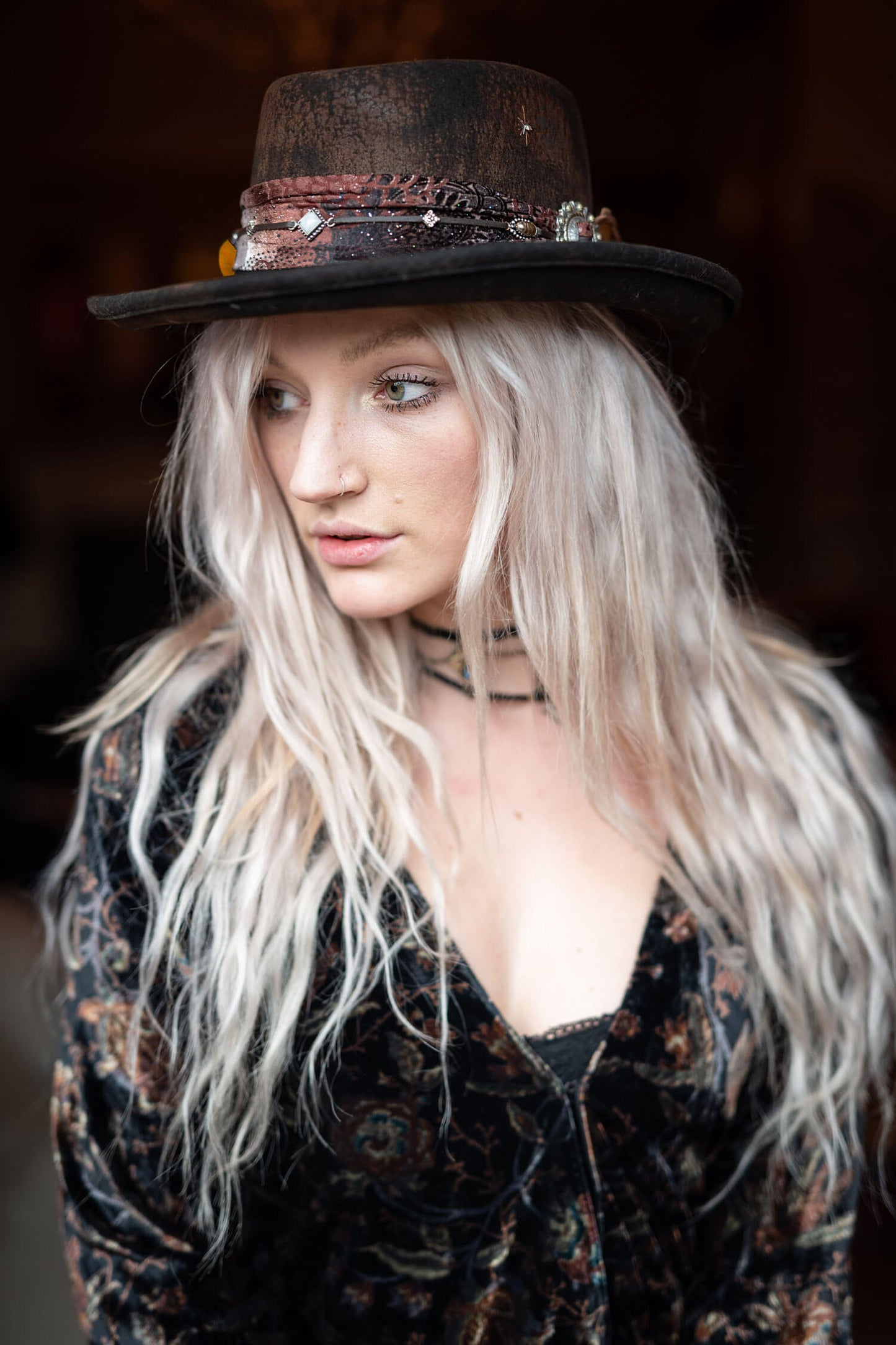 The Dusty Springfield Gambler - Wool Felt Country Western Cowgirl Style Cowboy Distressed Burn Effect Hat unisex men & women