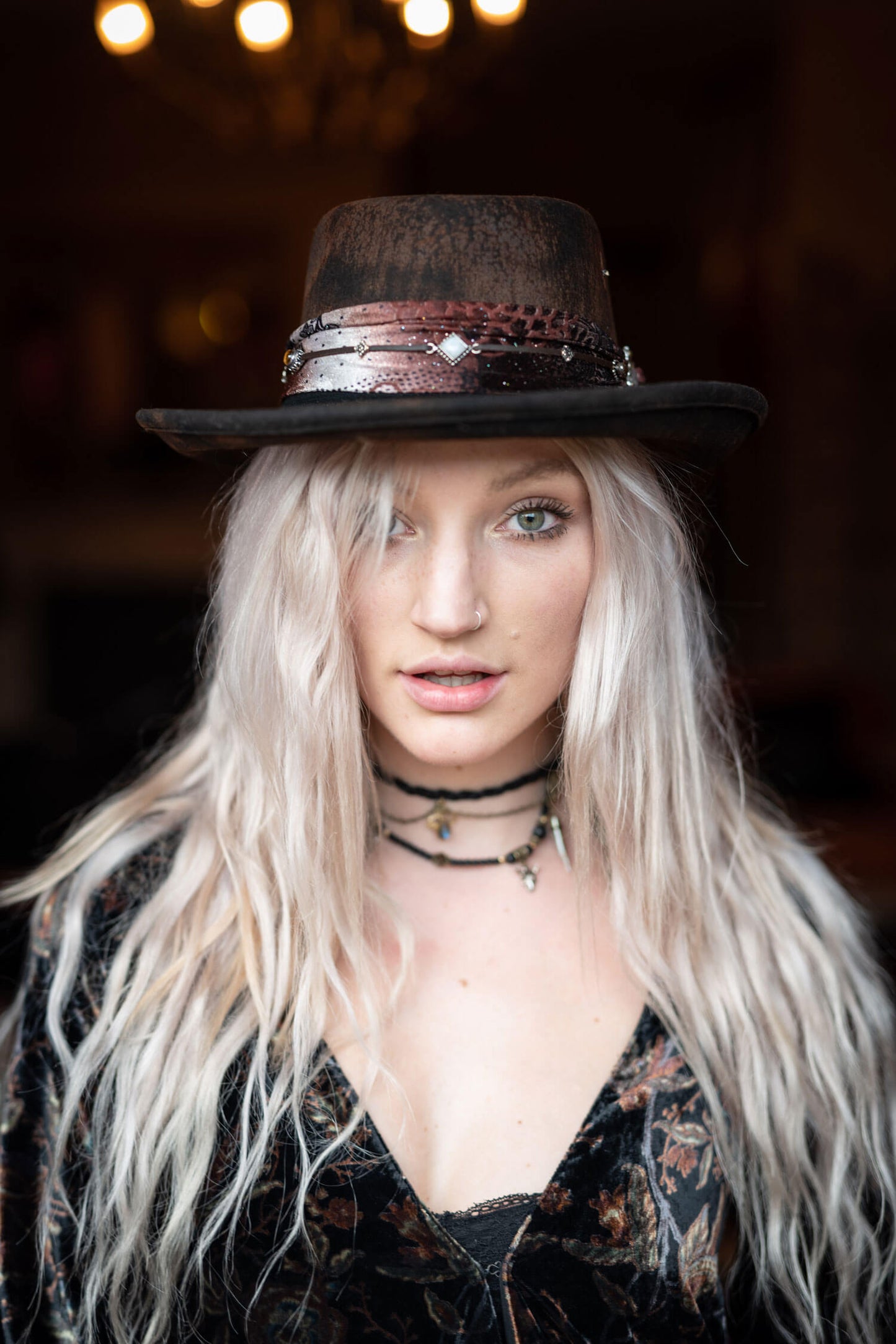 The Dusty Springfield Gambler - Wool Felt Country Western Cowgirl Style Cowboy Distressed Burn Effect Hat unisex men & women