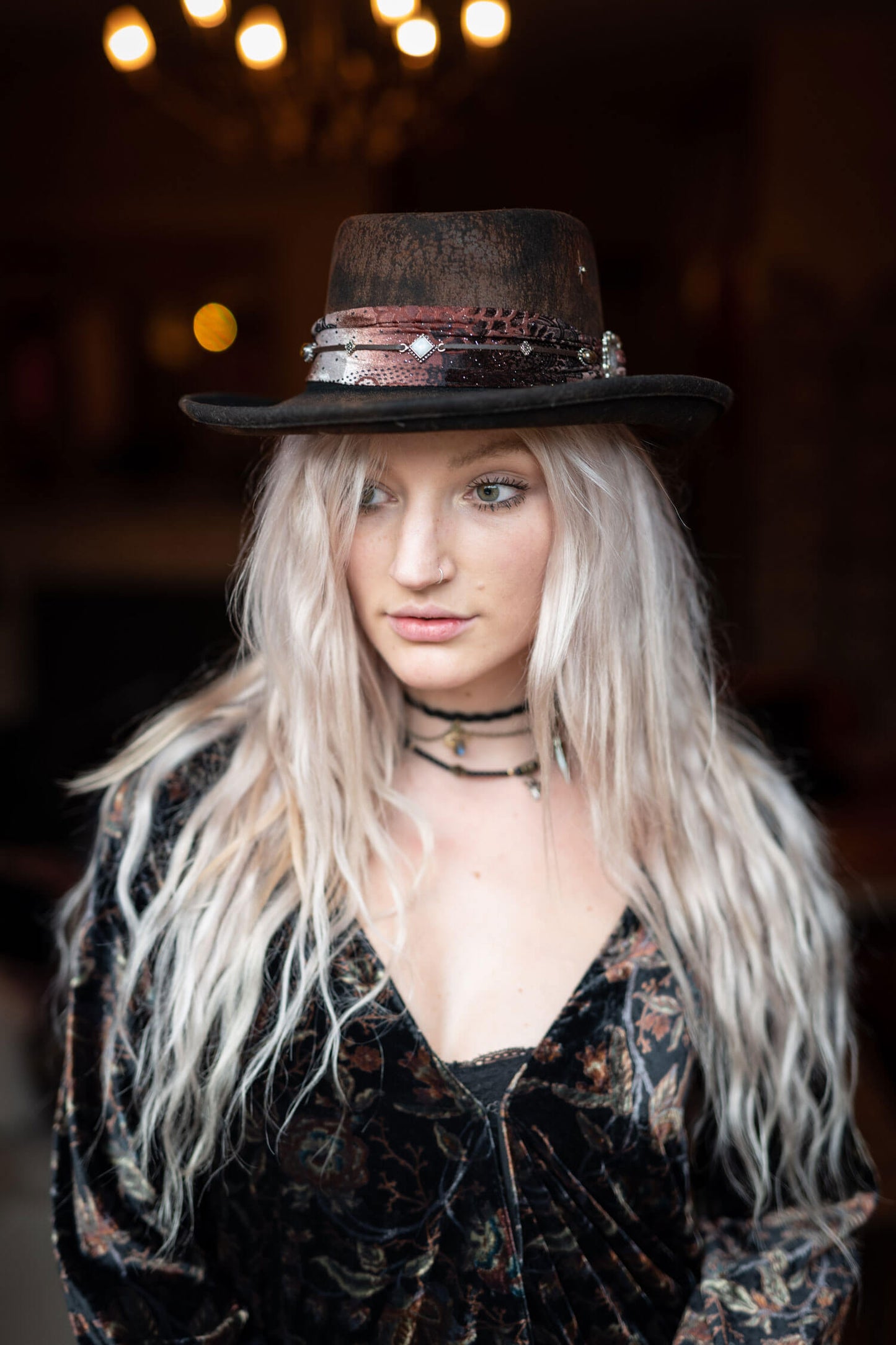 The Dusty Springfield Gambler - Wool Felt Country Western Cowgirl Style Cowboy Distressed Burn Effect Hat unisex men & women