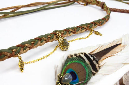 Emerald Forest Laboradite Feather Headpiece