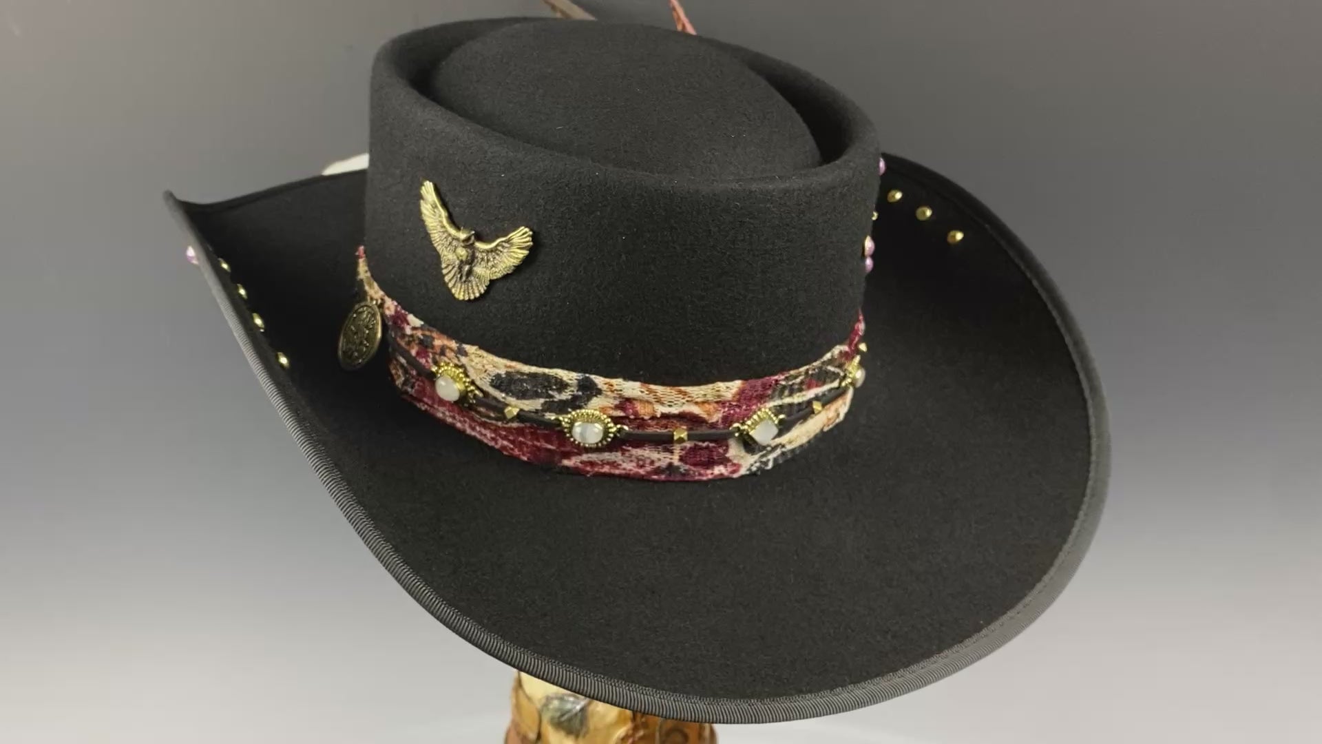 The Strawberry Fields Fedora : Western Style Hat with Elaborate Detailing